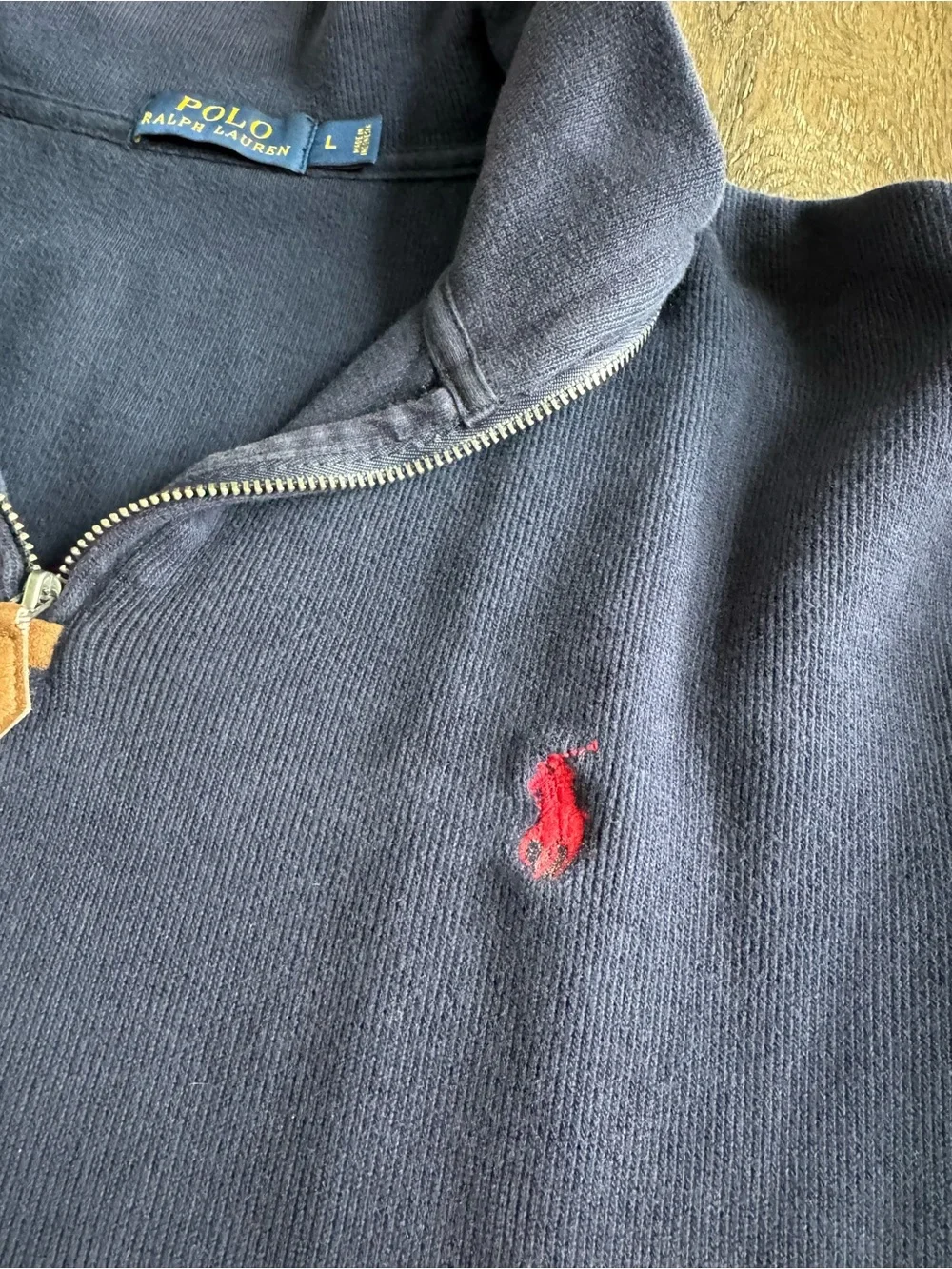 Polo by Ralph Lauren Navy Quarter-Zip Pullover Sweater Men’s Size Large